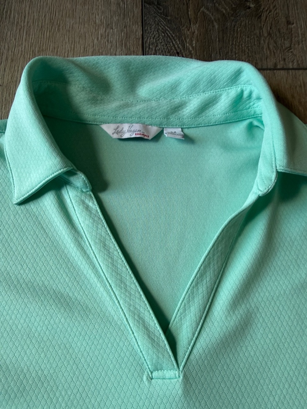 Lady Hagen Mint Green Polo-Style Short Sleeve Top - Picture 5 of 8